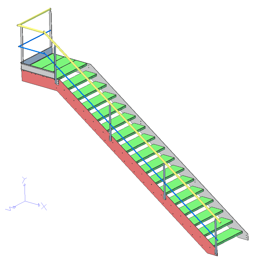 Plan 3D escalier